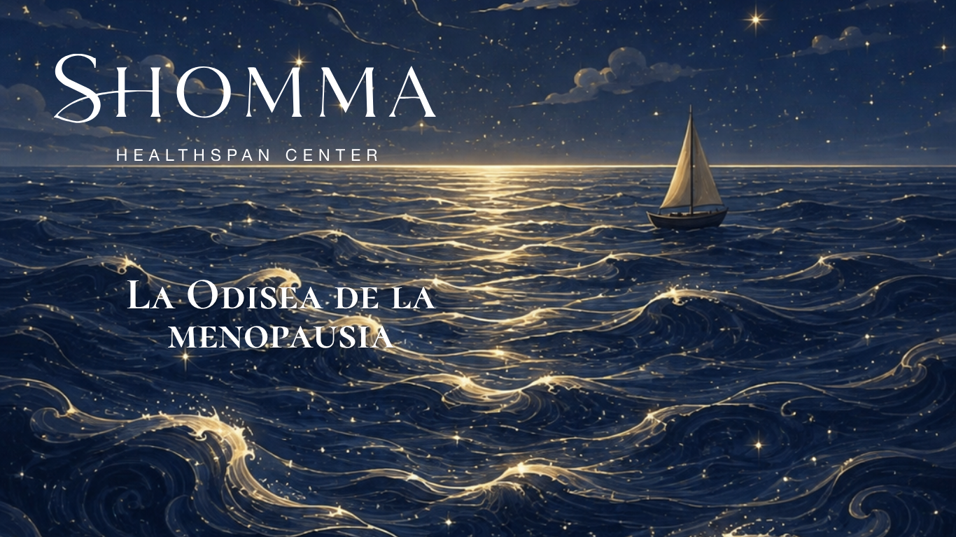 Velero navegando un mar dorado bajo un cielo estrellado: La Odisea de la menopausia | SHOMMA Healthspan Center