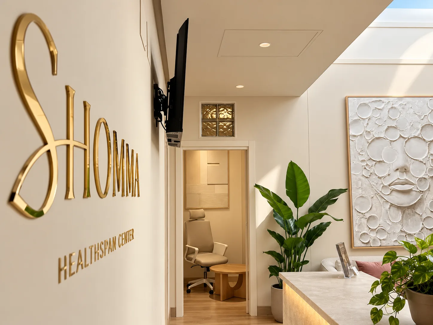 Entrance hall with the SHOMMA wall logo