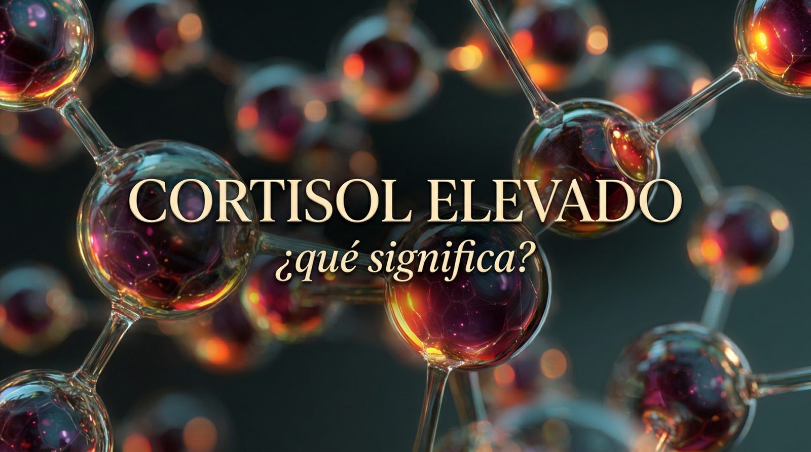 Calm woman with the text Elevated cortisol, what it means